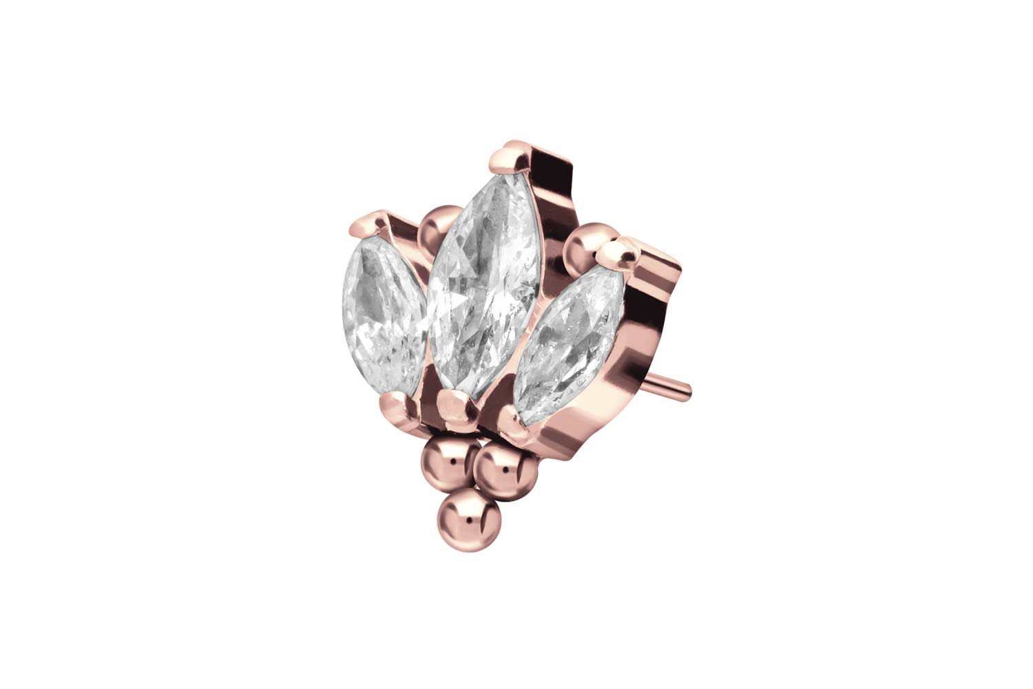 Titan Aufsatz mit Push Pin LOTUSBLÜTE + KUGELN von Piercingline